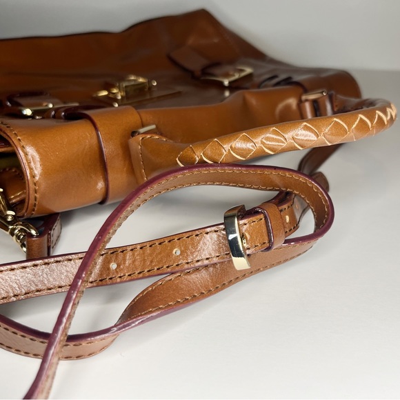 Antonio Melani Brown Patent Leather Satchel - Picture 3 of 7